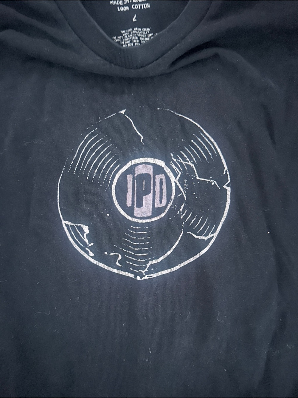 Men's Black Graphic Record Logo Tee - Picture 3 of 3